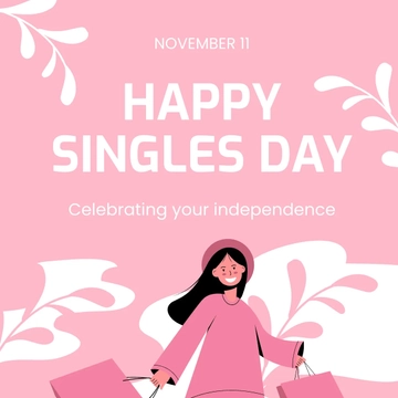 Free Singles Day FB Post Template to Edit Online