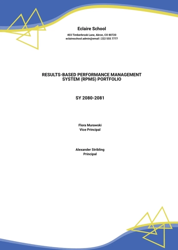 Free School RPMS Portfolio Template to Edit Online