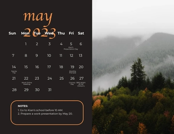 Free May 2023 Photo Calendar Template to Edit Online