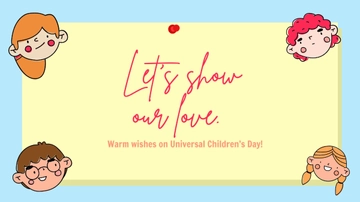 Free Universal Children???s Day Wishes Background Template to Edit Online