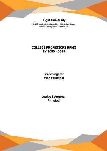 Free Sample RPMS Portfolio Template to Edit Online