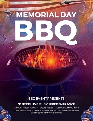 Memorial Day BBQ Flyer Template