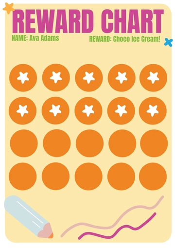 Free Colorful Sticker Chart For Kids Template to Edit Online