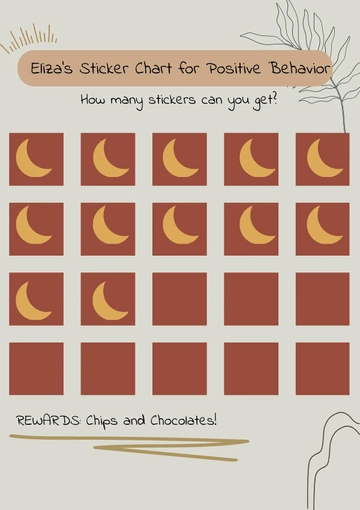 Free Boho Sticker Chart Template to Edit Online