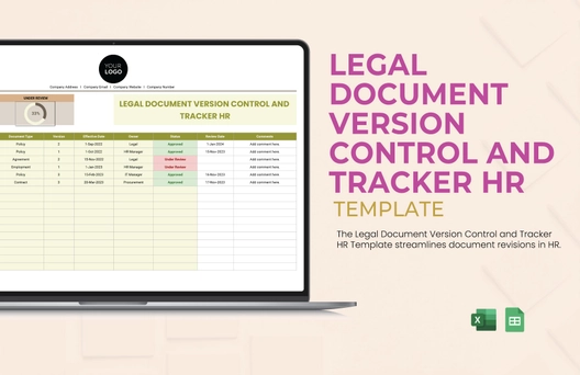 Legal Document Version Control and Tracker HR Template