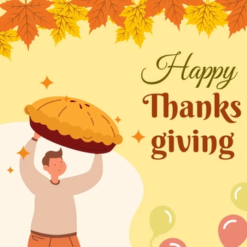 Free Thanksgiving Day Celebration Clipart Template to Edit Online