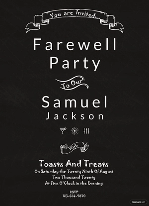 Chalkboard Farewell Party Invitation Template