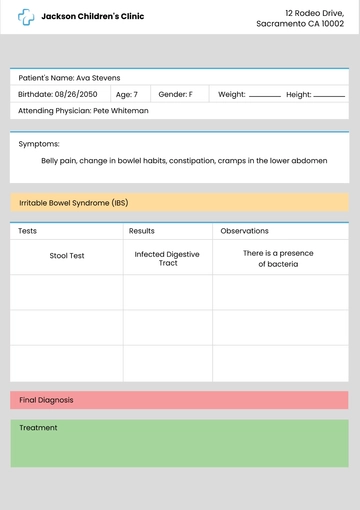 Free Sample Patient Chart Template to Edit Online