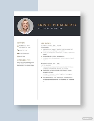 Auto Glass Installer Resume