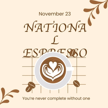 Free National Espresso Day FB Post Template to Edit Online