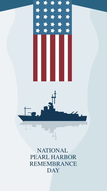 Free National Pearl Harbor Remembrance Day iPhone Background Template to Edit Online