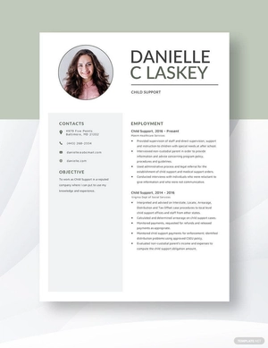 Child Support Resume