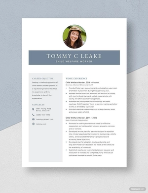 Child Welfare Worker Resume