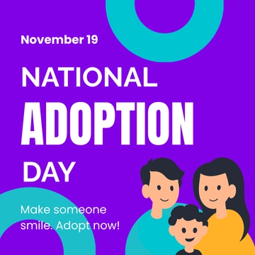 Free National Adoption Day FB Post Template to Edit Online