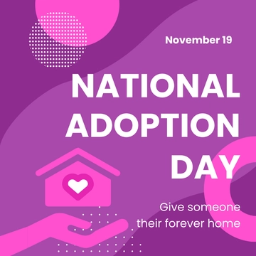 Free National Adoption Day WhatsApp Post Template to Edit Online