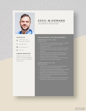 Childbirth Educator Resume