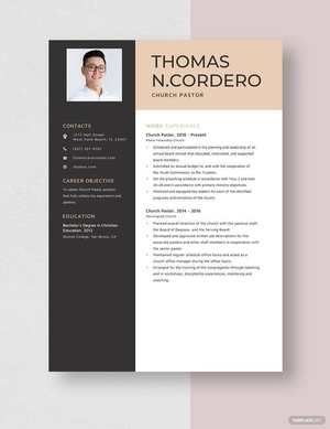 Church Pastor Resume