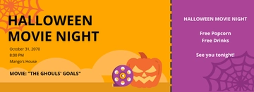 Free Halloween Movie Night Ticket Template to Edit Online