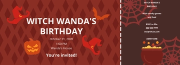 Free Halloween Birthday Ticket Template to Edit Online