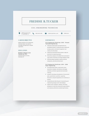 Civil Engineering Technician Resume