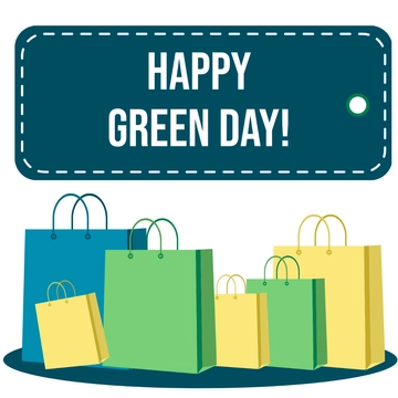 Free Happy Green Monday Clipart Template to Edit Online