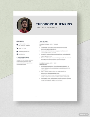 Civil Site Engineer Resume