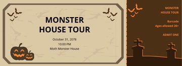 Free Vintage Halloween Ticket Template to Edit Online