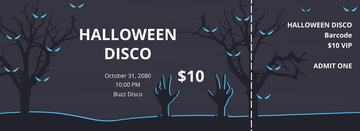 Free Blank Halloween Ticket Template to Edit Online