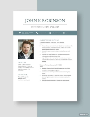 Customer Relations Specialist Resume