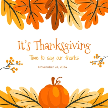 Free Thanksgiving Day Whatsapp post Template to Edit Online