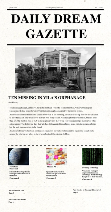 Free Blank Old Newspaper Template to Edit Online