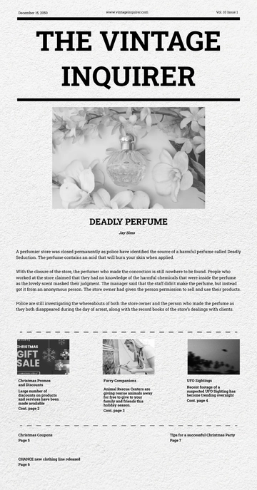 Free Vintage Newspaper Template to Edit Online