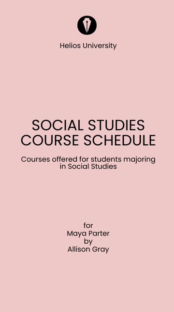 Free Course Schedule Mobile Presentation Template to Edit Online