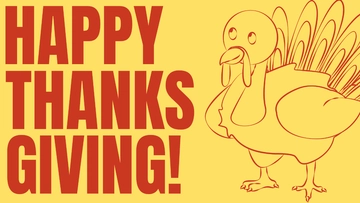 Free Thanksgiving Day Yellow Background Template to Edit Online
