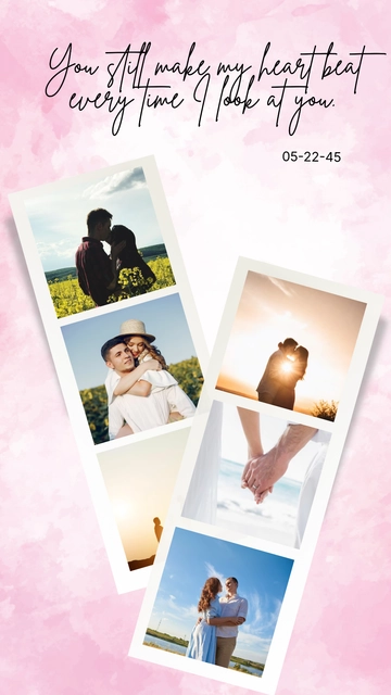 Free Couple Polaroid Photo Card Template to Edit Online