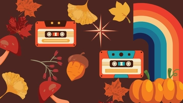Free Retro Fall Background Template to Edit Online