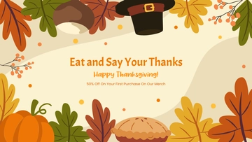 Free Thanksgiving Day Youtube Cover Template to Edit Online