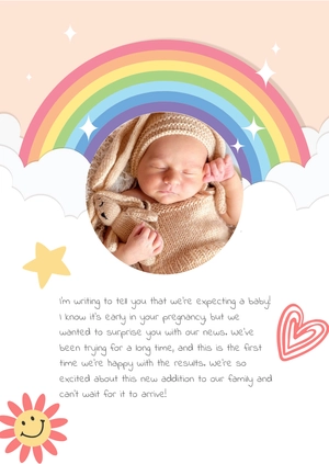 Free Rainbow Baby Announcement Template to Edit Online