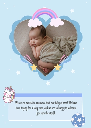 Free Baby Arrival Announcement Template to Edit Online