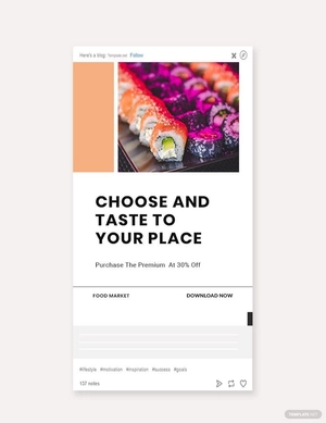 Editable Food App Promotion Tumblr Post Template