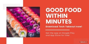 Editable Food App Promotion Twitter Post Template