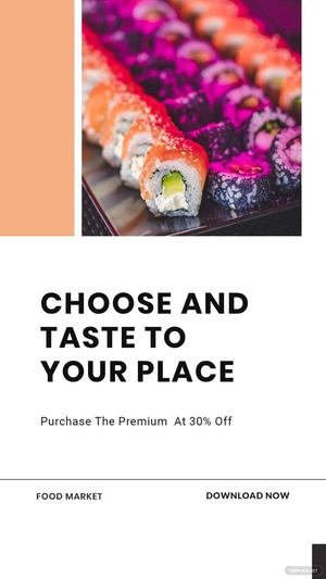 Editable Food App Promotion Whatsapp Image Post Template