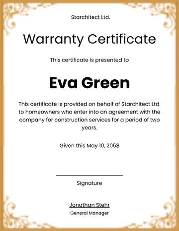 Free Vintage Warranty Certificate Template to Edit Online
