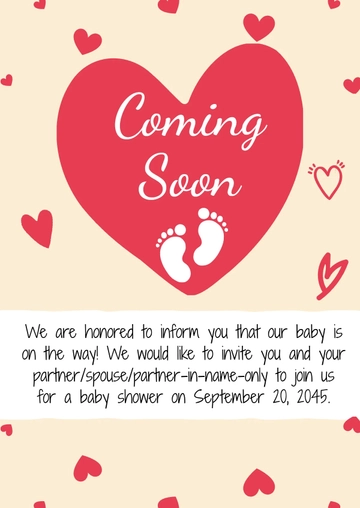 Free Baby Coming Soon Announcement Template to Edit Online