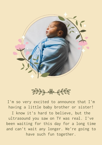 Free Floral Baby Announcement Template to Edit Online