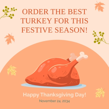 Free Thanksgiving Day Instagram Ads Template to Edit Online