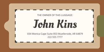 Free Leather Luggage Tag Template to Edit Online