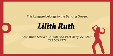 Free Dance Luggage Tag Template to Edit Online