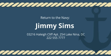 Free Navy Luggage Tag Template to Edit Online