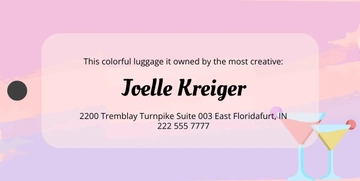 Free Watercolor Cocktail Luggage Tag Template to Edit Online